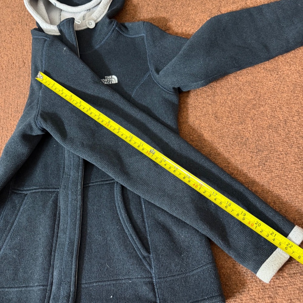 The North Face Crescent Hooded Fleece Jacket Womens Small Gray Full Zip Sweater - Picture 6 of 10